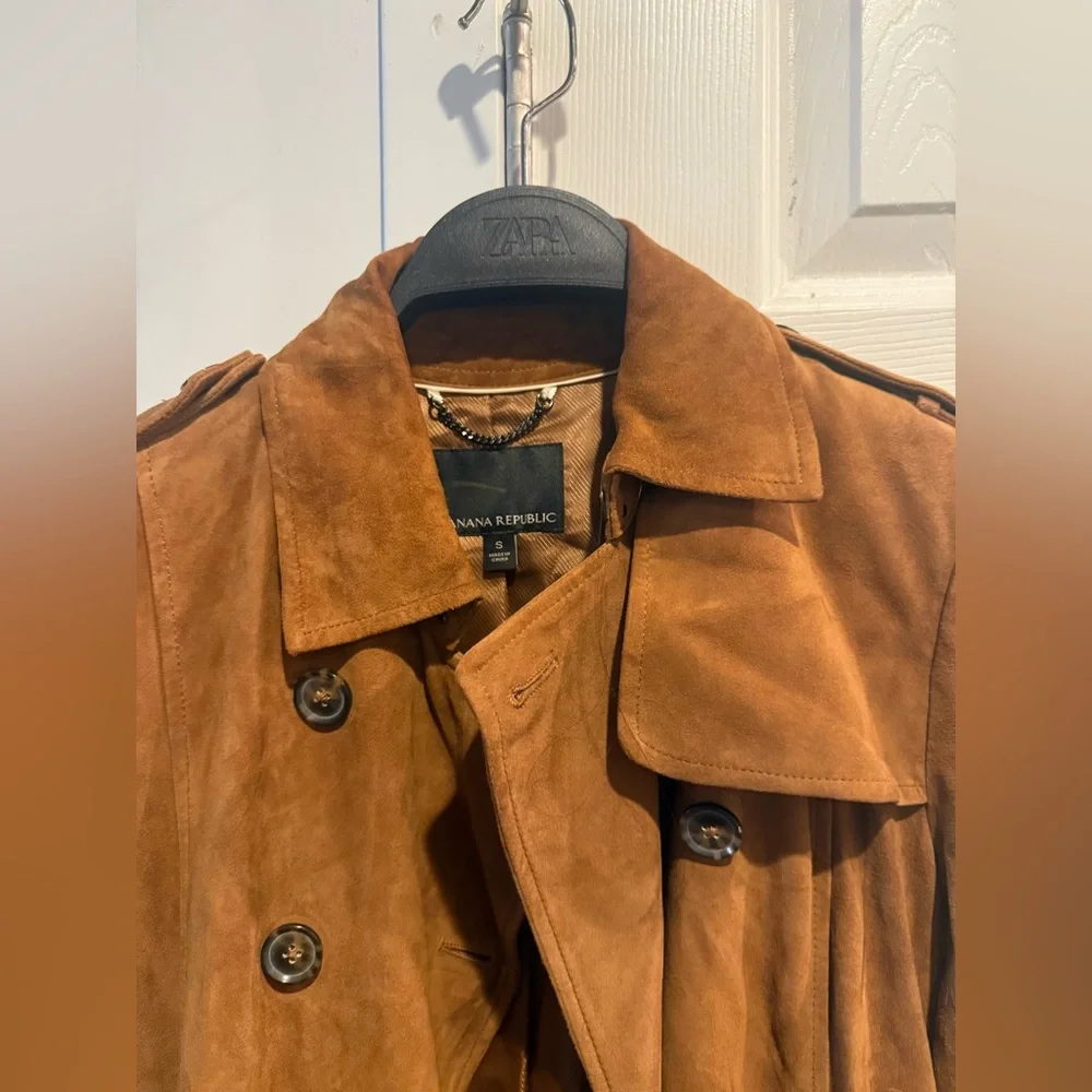 Banana Republic Timeless Suede Trench Coat - Picture 2 of 8